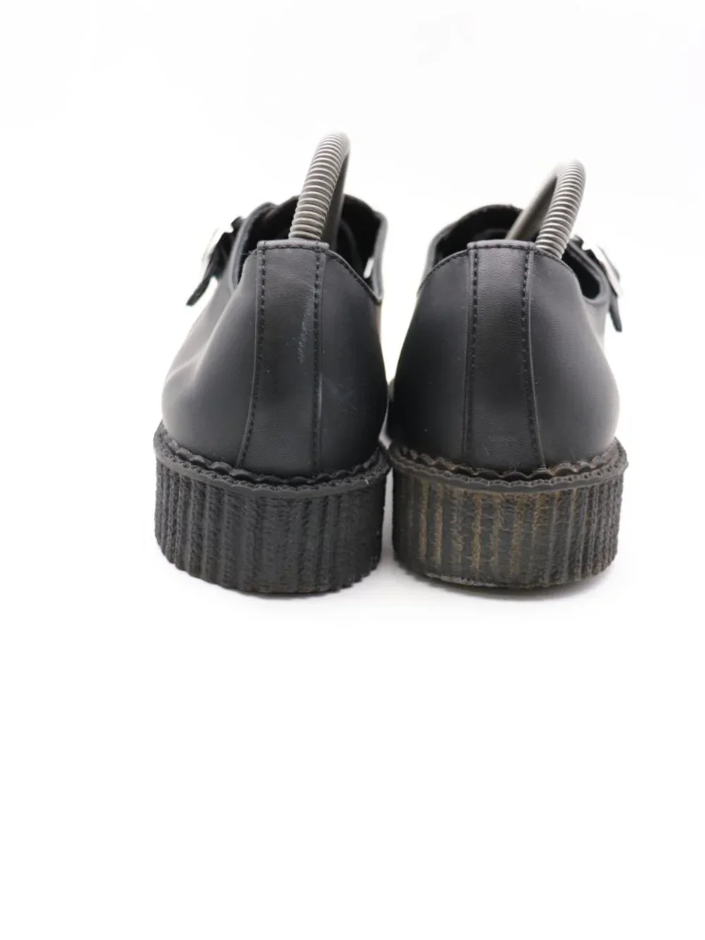 T.U.K. Black Tukskin Wingtip Point Creeper Women's 11 Men's 9 Buckle Shoes